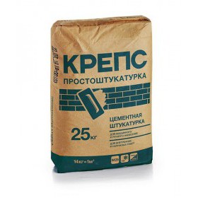 Штукатурка цементная КРЕПС Простоштукатурка для внутренних и наружных работ 25 кг, шт