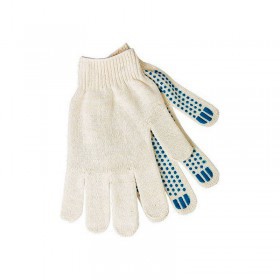 Перчатки х/б с ПВХ Точка, 5 нитей, белые, пара