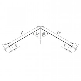 Конек плоский 0,45 мм 150х150х2000 мм ПЭ Ral 7024 серый гарфит, шт