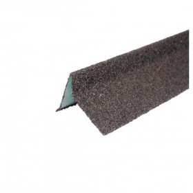 Планка торцевая с гранулятом, коричнево-серый 75х25х65х5 мм, 1,25 м, шт