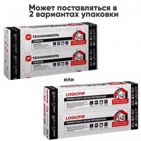 Плита теплоизоляционная ТехноНиколь LOGICPIR Ф/Ф L 1190х590х40 мм, 6 шт/упак