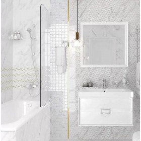 Плитка керамическая Магра 7 ПО Белый мрамор 275х400х7,5 мм Керамин, 15 шт/1,65 м2/кор