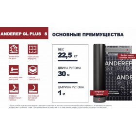 Подкладочный ковер ТехноНиколь ANDEREP GL PLUS S стеклохолст, 30 м2/рулон