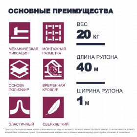 Подкладочный ковер ТехноНиколь ANDEREP PROF (500) полиэфирная основа, 40 м2/рулон