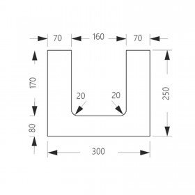 Газобетонный блок Поревит для перемычек D500 625х300х250 мм (16 шт/под; 0,75м3/под), поддон