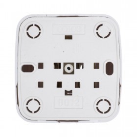 Розетка для открытой проводки, одинарная, 16А, с заземлением, белая, шт