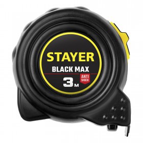 Рулетка 3м BlackMax Stayer ударостойкий обрезиненный корпус, шт