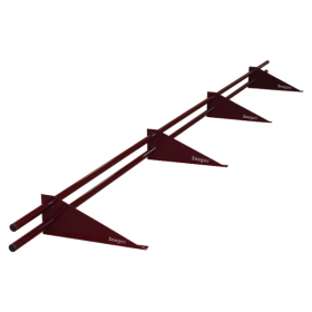 Снегозадержатель трубчатый Snegos Эконом 4 опоры 2 трубы Ral 3005 винно-красный 1,2 мм 3 м, шт