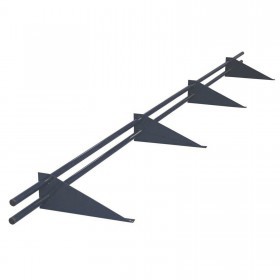 Снегозадержатель трубчатый Snegos Эконом 4 опоры 2 трубы Ral 7024 графитовый 1,2 мм 3 м, шт