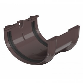 Соединитель желоба ТехноНиколь Оптима 120/80 мм Ral 8019 темно-коричневый, шт