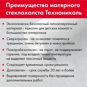 Стеклохолст малярный ТехноНиколь NG 50 1х50 м, рул