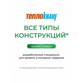 Минеральная вата ТеплоKnauf Кровля | Стена | Пол TR 037 6148х1220х50 мм, 2 шт/упак