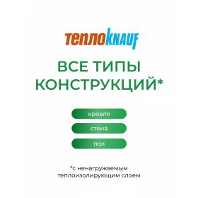 Минеральная вата ТеплоKnauf Кровля | Стена | Пол TS 036 1230х610х100 мм, 8 шт/упак