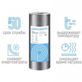 Отражающая изоляция Пенотерм НПП ЛФ для бань и саун 2 мм 1,2х25 м, 30 м2/рул