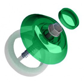 Термошайба для поликарбоната Юнионтрейд малая зеленая 28 мм 50 шт, упак