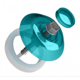 Термошайба для поликарбоната Юнионтрейд большая бирюза 38 мм 25 шт, упак