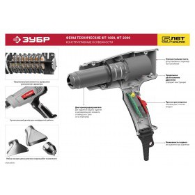 Фен технический Зубр 2000 Вт ФТ-2000