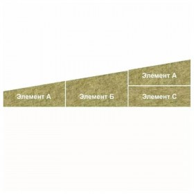 Минеральная вата Технониколь ТехноРуф Н ПРОФ клин 2,1% Элемент Б 1200х600х55/80 мм, 64 шт/пал