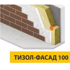 Минеральная вата Тизол Фасад 100 кг/м3 1000х600х100 мм, 3 шт/упак