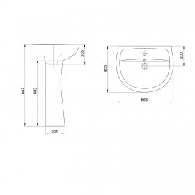 Раковина Santeri Версия с переливом, без пьедестала, шт