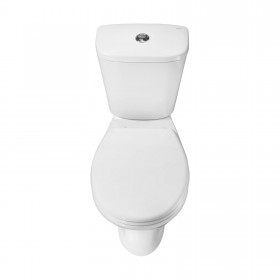 Унитаз-компакт Santeri Pro белый, с арматурой и сиденьем, горизонтальный выпуск, шт