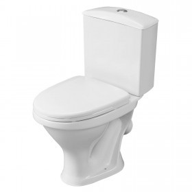 Унитаз-компакт Santeri Вест белый, с арматурой и сиденьем, косой выпуск, шт