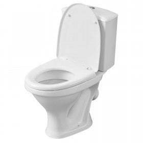 Унитаз-компакт Santeri Вест белый, с арматурой и сиденьем, косой выпуск, шт