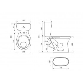 Унитаз-компакт Santeri Виктория белый, с арматурой и сиденьем, косой выпуск, шт