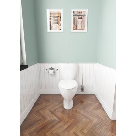 Унитаз-компакт Santeri Воротынский белый, с арматурой и сиденьем, косой выпуск, шт