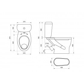 Унитаз-компакт Santeri Воротынский белый, с арматурой и сиденьем, косой выпуск, шт
