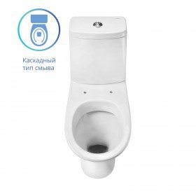 Унитаз-компакт Santeri Грация белый, с двухрежимной арматурой и сиденьем, горизонталный выпуск, шт