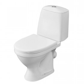 Унитаз-компакт Santeri Соната белый, с арматурой и сиденьем, косой выпуск, шт
