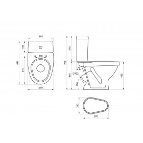 Унитаз-компакт Santeri Форвард белый, с арматурой и сиденьем, косой выпуск, шт