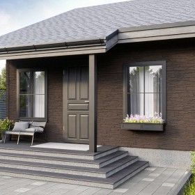 Панель фасадная ТехноНиколь Оптима Камень темно-коричневый 1128х441 мм (0,42 м2), 10 шт/упак