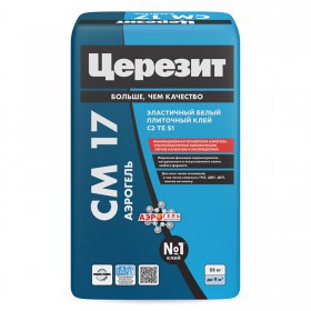 Клей Церезит CM 17 Аэрогель C2TES1 эластичный белый для любых видов плитки на сложные основания 25 кг, шт