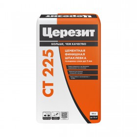 Шпаклевка цементная Церезит CT 225 фасадная финишная белая, слой 0,2-3 мм, 20 кг, шт