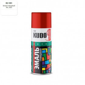 Эмаль-аэрозоль Kudo универсальная RAL 9003 глянцевая белая 520 мл, шт