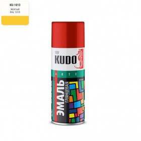 Эмаль-аэрозоль Kudo универсальная RAL 1018 глянцевая желтая 520 мл, шт