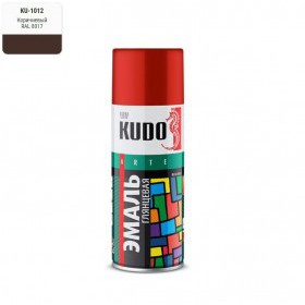 Эмаль-аэрозоль Kudo универсальная RAL 8017 глянцевая коричневая 520 мл, шт