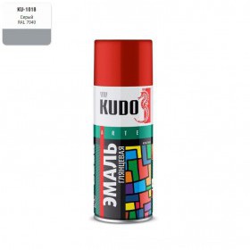 Эмаль-аэрозоль Kudo универсальная RAL 7040 глянцевая серая 520 мл, шт