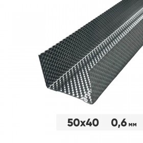 Профиль направляющий ПН 50х40х3000 мм оцинкованный 0,6 мм рифленый, шт