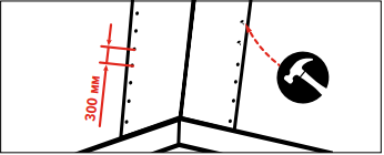 Монтаж второй половины материала в ендове